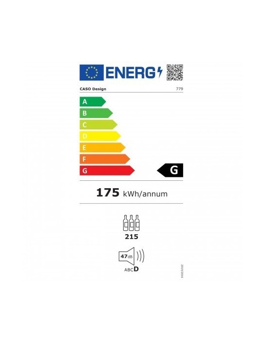 Vinoteca encastrable suelo 180 botellas 2 zonas Caso Design WineChef Pro180 Black