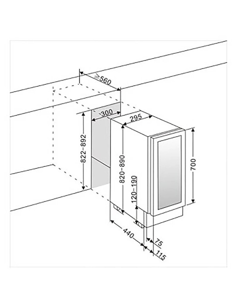 mQuvée WineCave 700 30S – Vinoteca encastrable 12 botellas Champagne