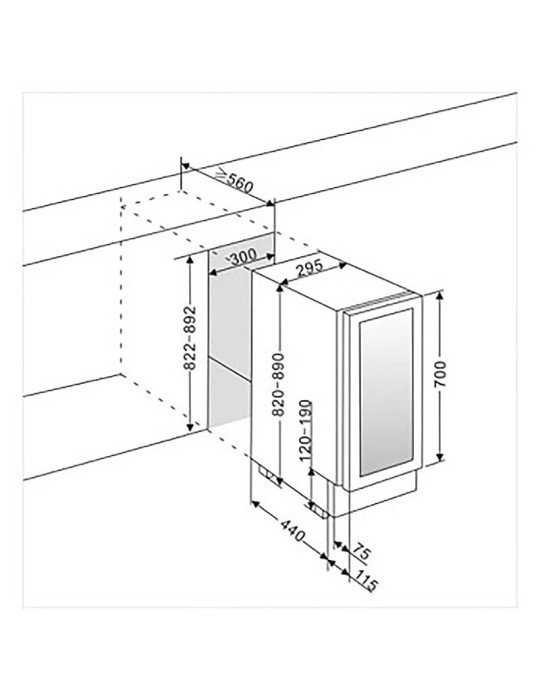 mQuvée WineCave 700 30S – Vinoteca encastrable 12 botellas Champagne