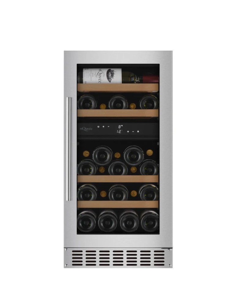 mQuvée WineCave 700 40D Stainless – Vinoteca encastrable 28 botellas doble zona