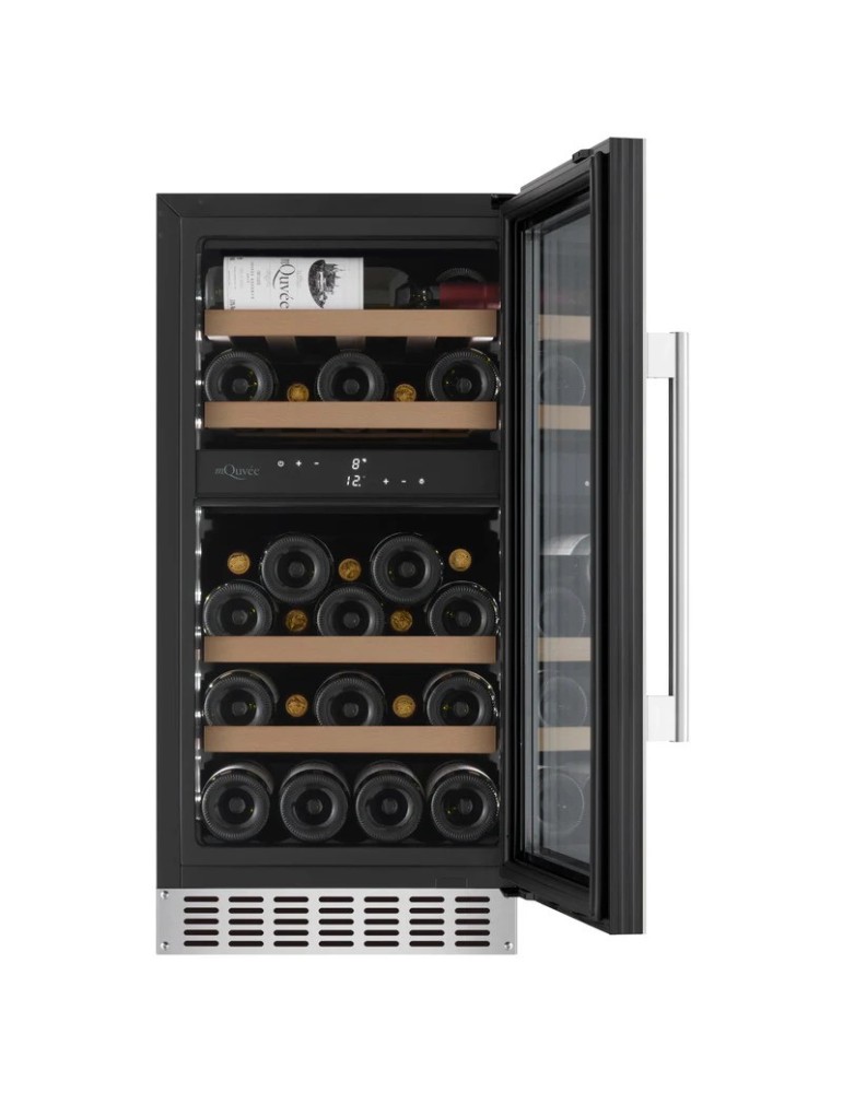 mQuvée WineCave 700 40D Stainless – Vinoteca encastrable 28 botellas doble zona