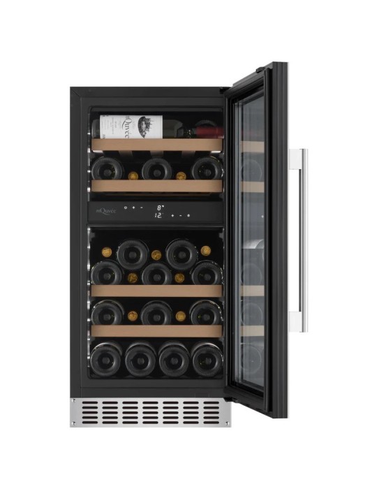 mQuvée WineCave 700 40D Stainless – Vinoteca encastrable 28 botellas doble zona