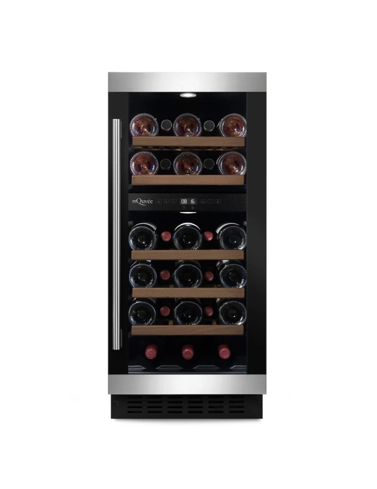 mQuvée WineCave 700 40D Modern – Vinoteca encastrable 28 botellas doble zona inox