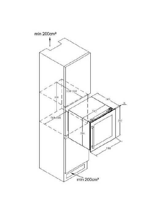 Caviss CLEN230TBEG – Vinoteca encastrable columna 30 botellas doble zona