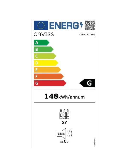 Vinoteca Encastrable Caviss CLEN257TBEG | 57 Botellas Doble Zona