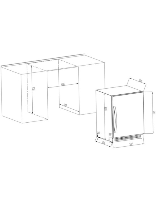 Vinoteca encastrable 40 botellas 2 zonas | Cavin Scandinavian Collection 40 Fullglass Black