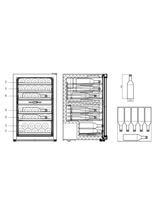 Vinoteca acero inoxidable 37 botellas 2 zonas | Cavin Polar Collection 52 Stainless