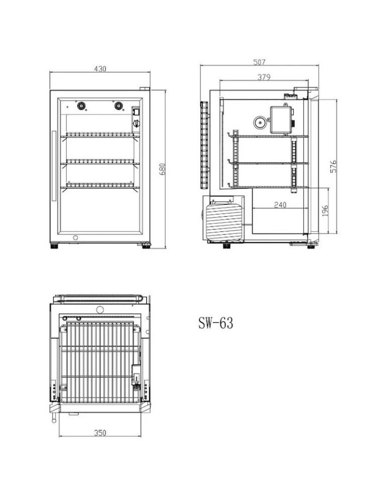 Refrigerador climatizado 63 L Negro | Cavin Arctic Collection Black
