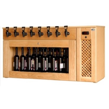 Dispensador de Vino BRINDIS – 8 Grifos, Gran Capacidad, Acabado en Roble