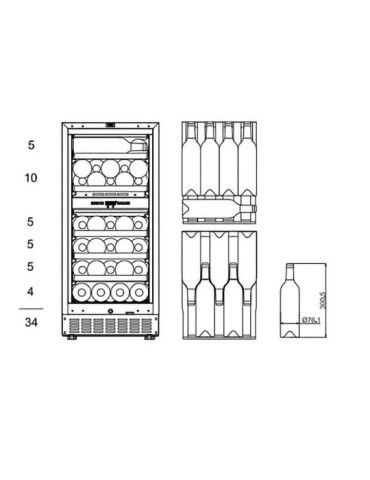 Vinoteca encastrable panelable 34 botellas | mQuvée WineCave 780 40D 2