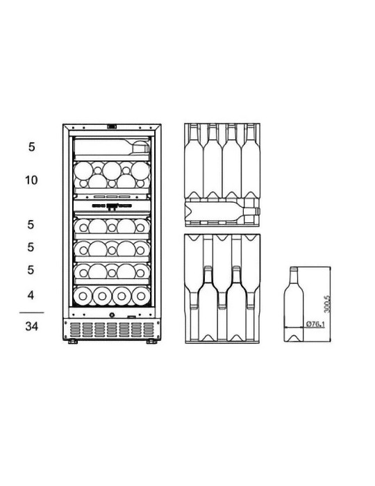Vinoteca encastrable panelable 34 botellas | mQuvée WineCave 780 40D