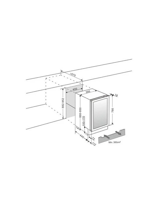 Vinoteca encastrable panelable 34 botellas | mQuvée WineCave 780 40D