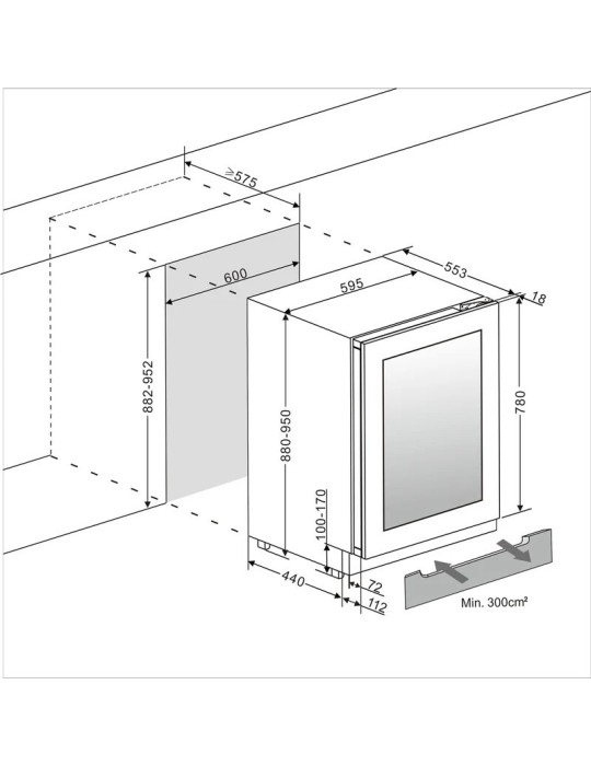 Vinoteca panelable doble zona 53 botellas | WineCave Exclusive 780 60D