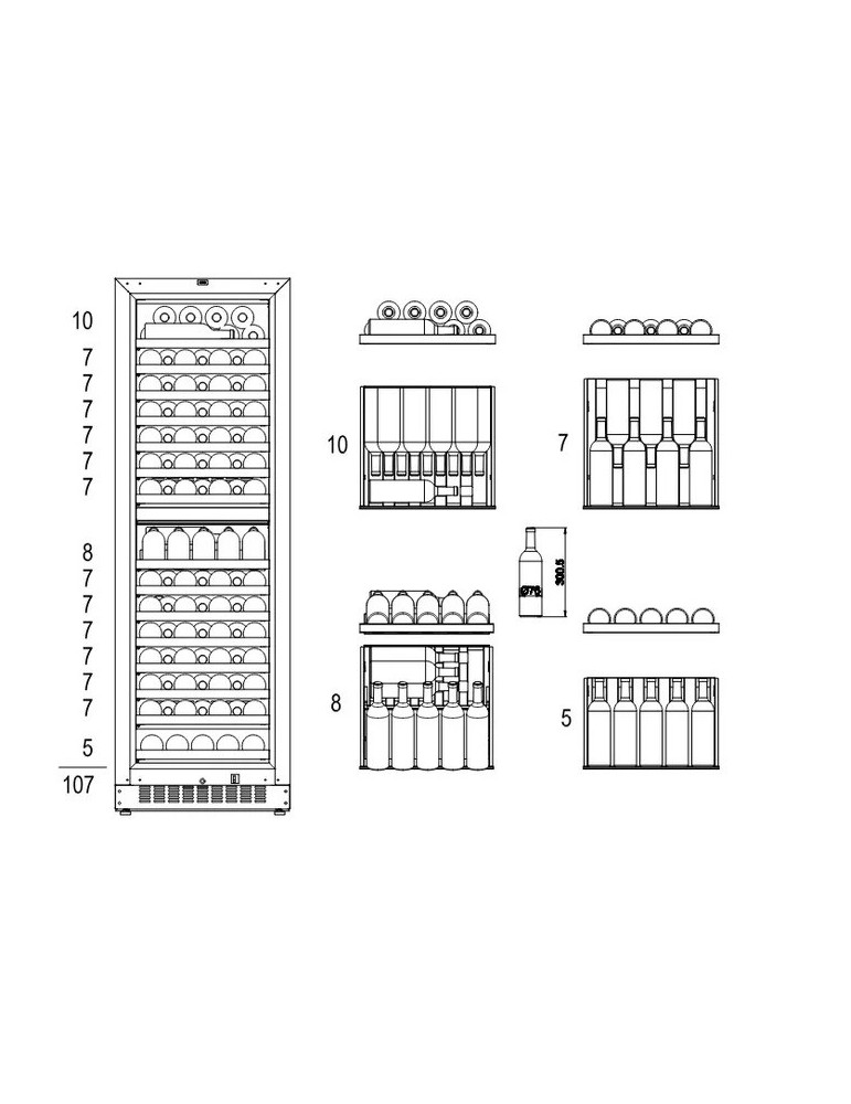 Vinoteca encastrable mQuvée WineCave Infinite 187D – 109 botellas y doble zona