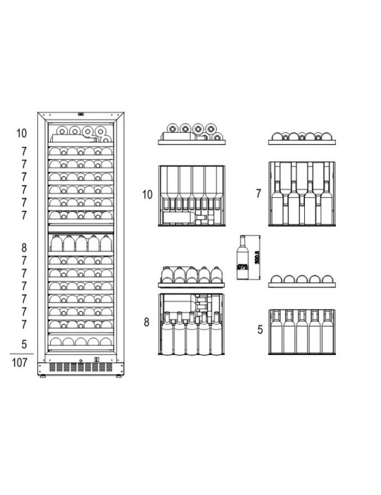 Vinoteca encastrable mQuvée WineCave Infinite 187D – 109 botellas y doble zona