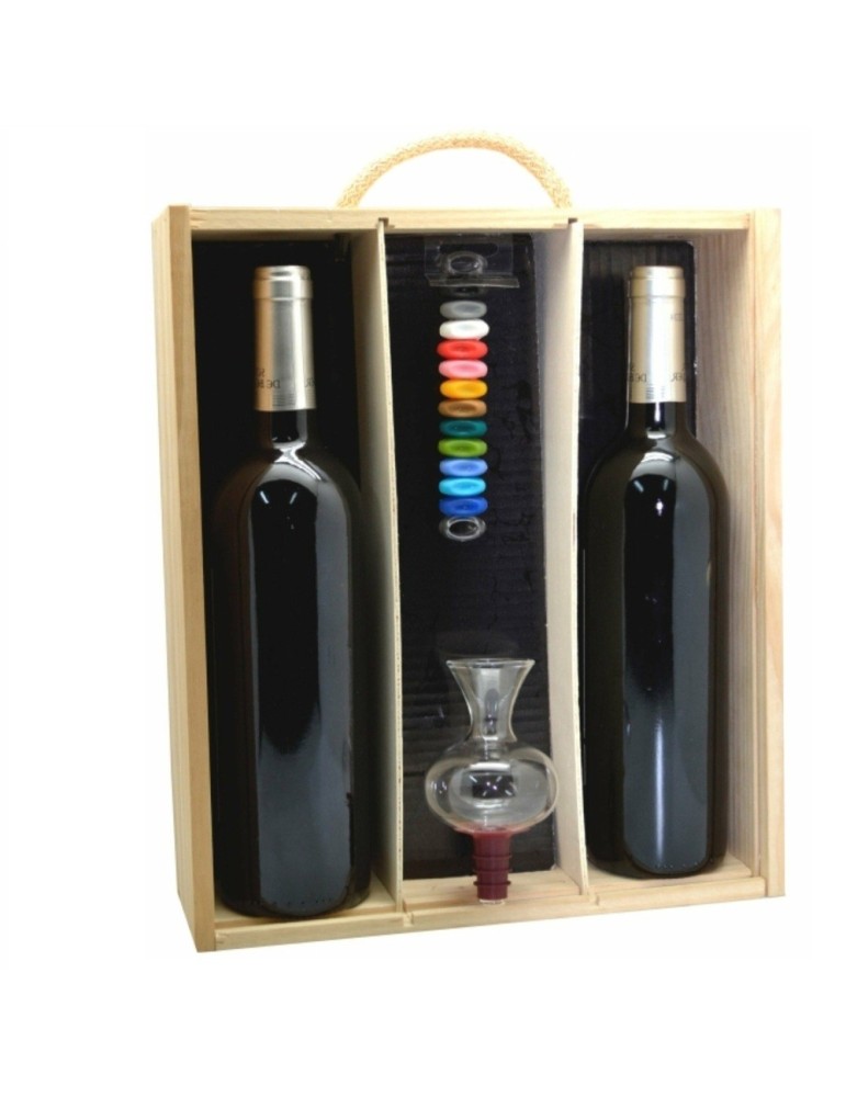 Estuche Protocol Sibarist Personalizado – 2 Botellas D.O. Madrid con Clasificadores de Copas