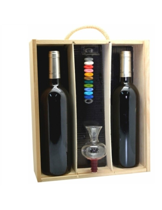 Estuche Protocol Sibarist Personalizado – 2 Botellas D.O. Madrid con Clasificadores de Copas