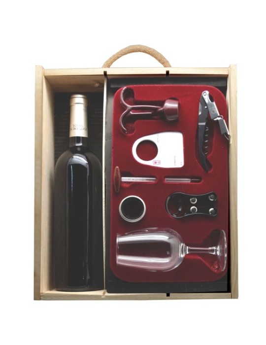 Estuche Protocol Greco Personalizado – Botella D.O. Madrid con Set Completo de Cata