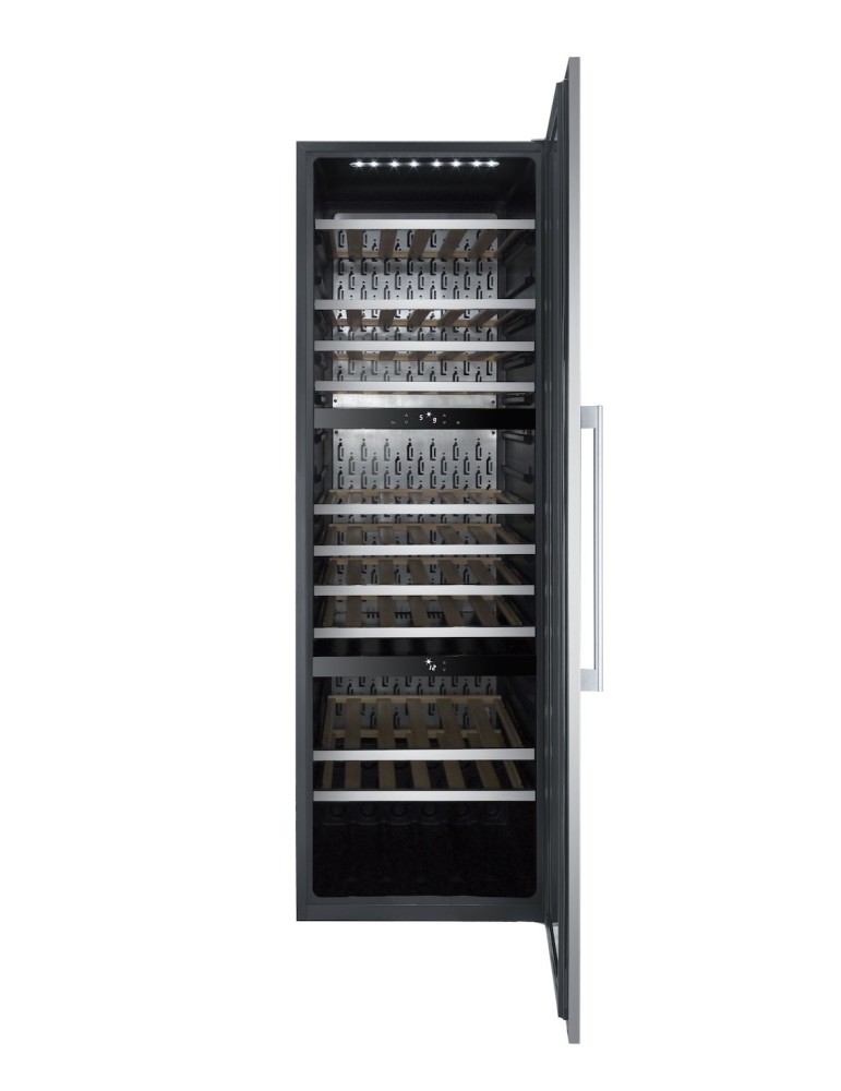 Vinoteca Avintage AVI97X3ZI – 97 Botellas, 3 Zonas de Temperatura, Acero Inoxidable