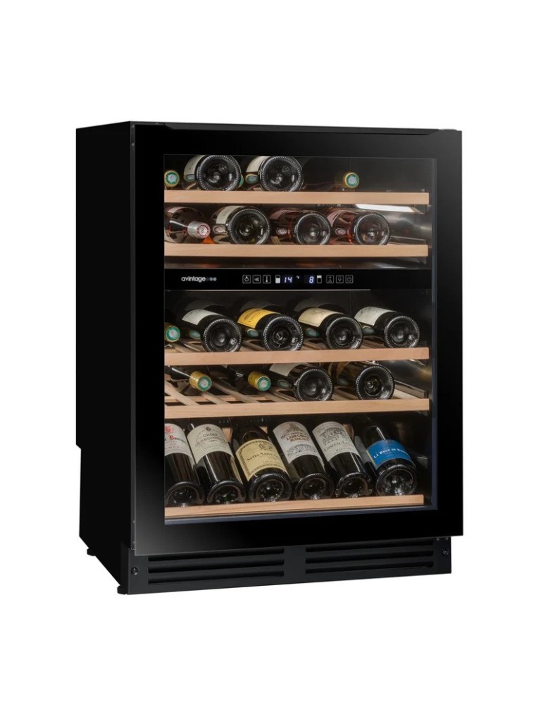Vinoteca Avintage AVU51D82 – Negra Integrable 44 Botellas, 2 Zonas de Temperatura