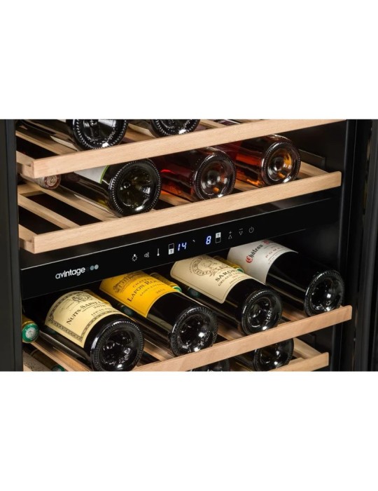 Vinoteca Avintage AVU51D82 – Negra Integrable 44 Botellas, 2 Zonas de Temperatura