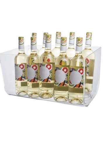 Cubitera Station Acrílica con Separadores – Transparente para 8–10 Botellas