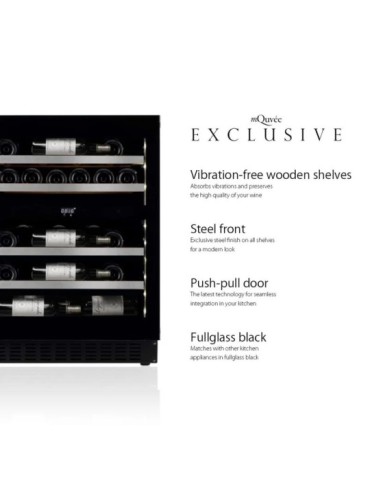 Vinoteca mQuvée WineCave Exclusive 700 60D Fullglass Black Push/Pull – 31 Botellas, 2 Zonas, Encastrable Bajo Encimera 2
