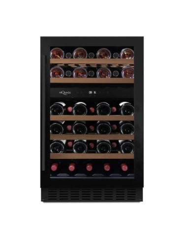 Vinoteca mQuvée WineCave 700 50D Anthracite Black – 38 Botellas, 2 Zonas, Encastrable Bajo Encimera