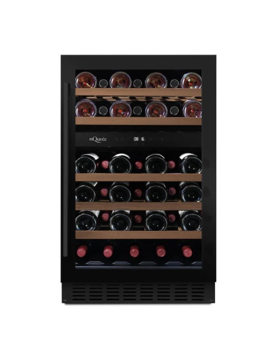 Vinoteca mQuvée WineCave 700 50D Anthracite Black – 38 Botellas, 2 Zonas, Encastrable Bajo Encimera