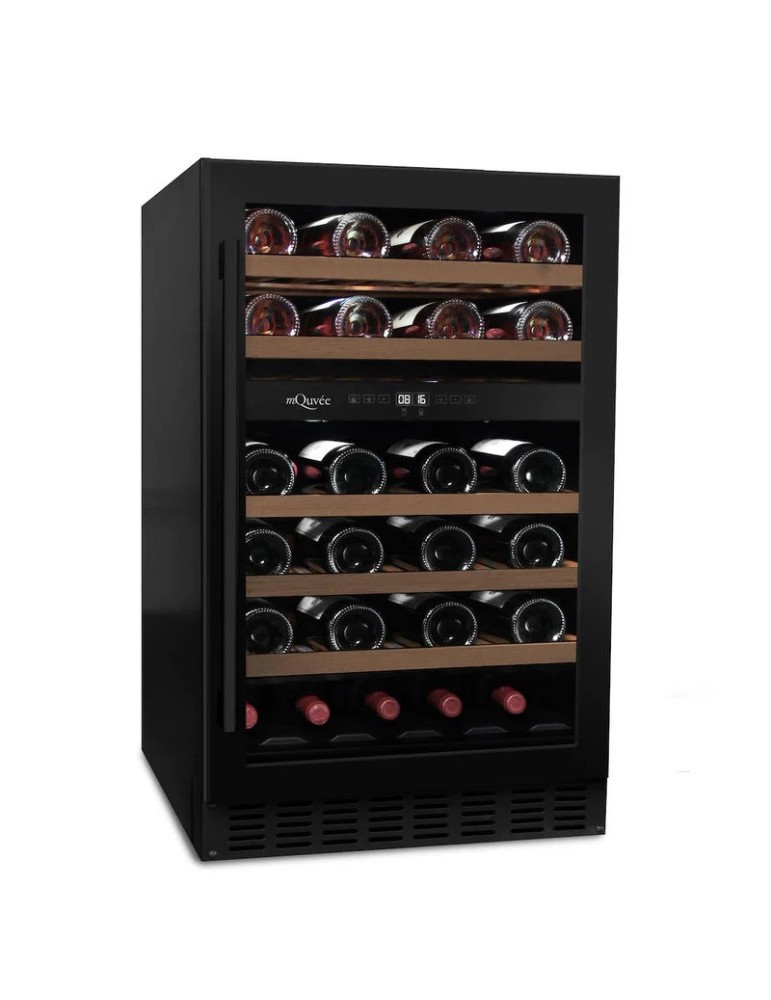 Vinoteca mQuvée WineCave 700 50D Anthracite Black – 38 Botellas, 2 Zonas, Encastrable Bajo Encimera