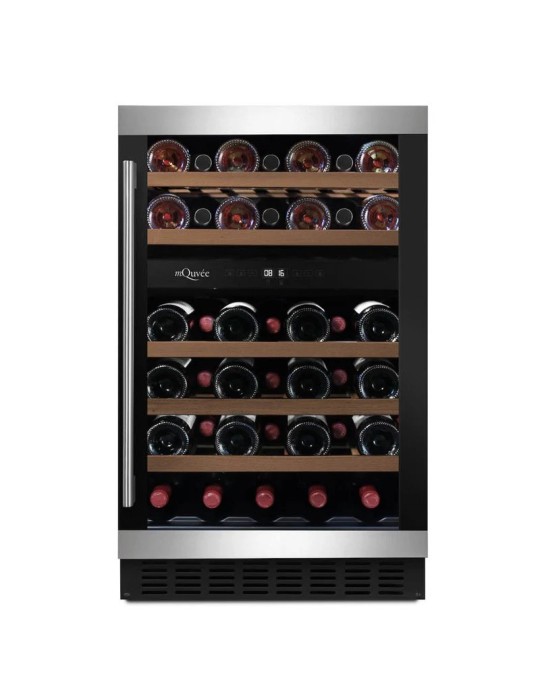Vinoteca mQuvée WineCave 700 50D Modern – 38 Botellas, 2 Zonas, Encastrable Bajo Encimera