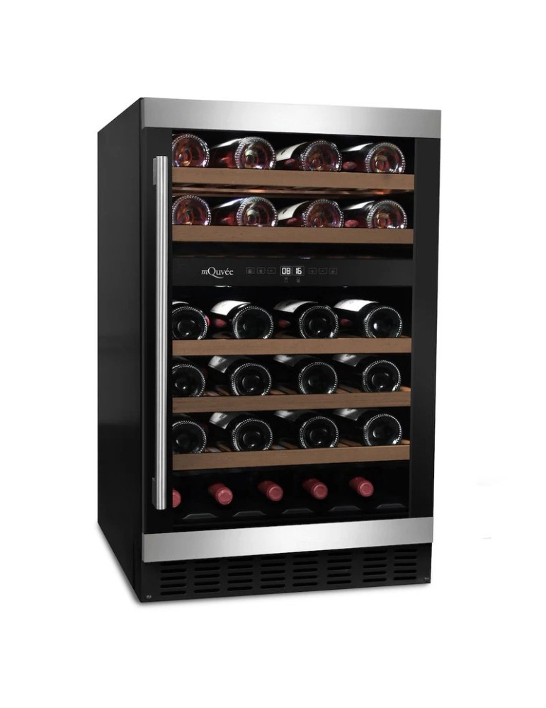 Vinoteca mQuvée WineCave 700 50D Modern – 38 Botellas, 2 Zonas, Encastrable Bajo Encimera