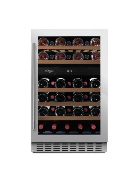 Vinoteca mQuvée WineCave 700 50D Stainless – 38 Botellas, 2 Zonas, Encastrable Bajo Encimera