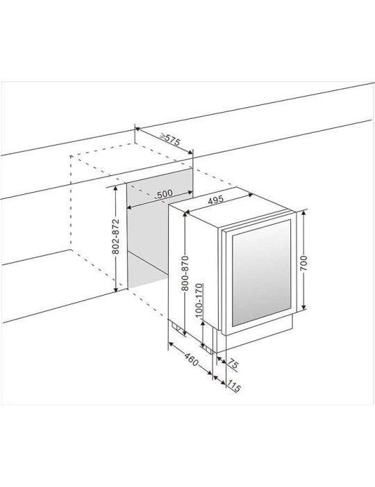 Vinoteca mQuvée WineCave 700 50D Stainless – 38 Botellas, 2 Zonas, Encastrable Bajo Encimera