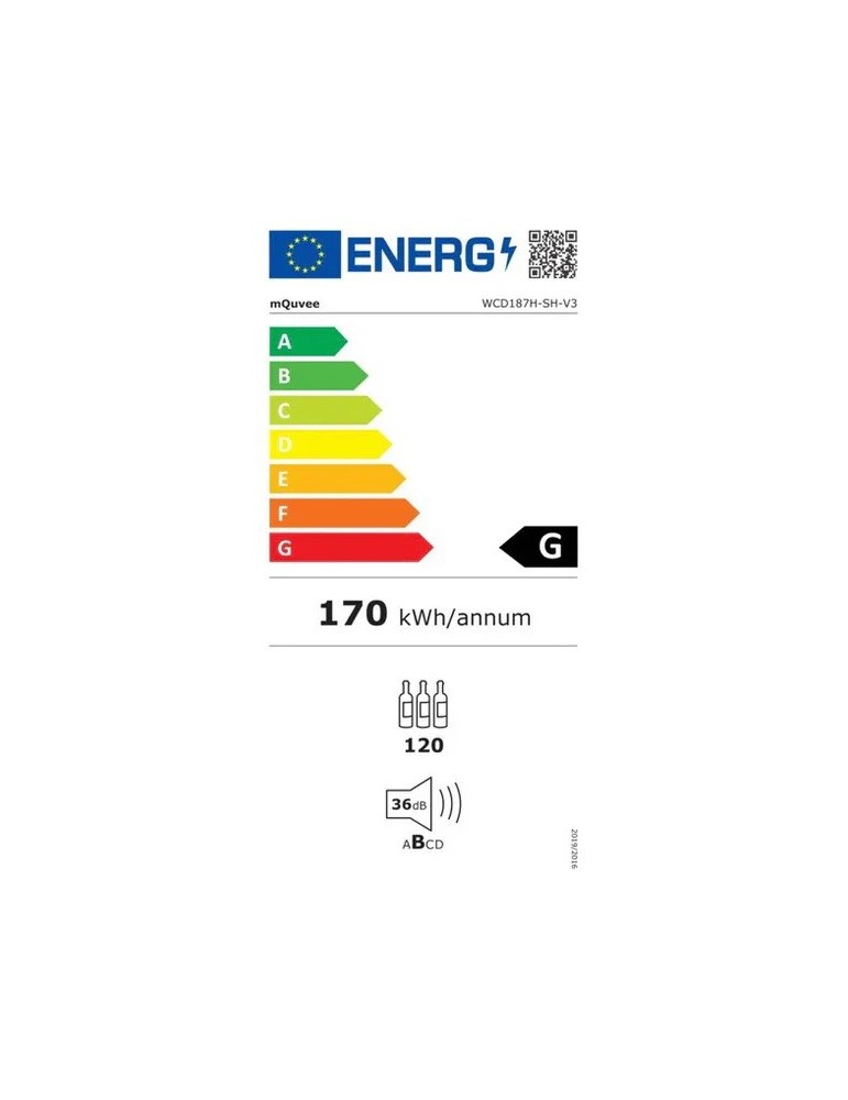 Vinoteca mQuvée WineCave 187 Label View – Encastrable Suelo, 117 Botellas, 2 Zonas