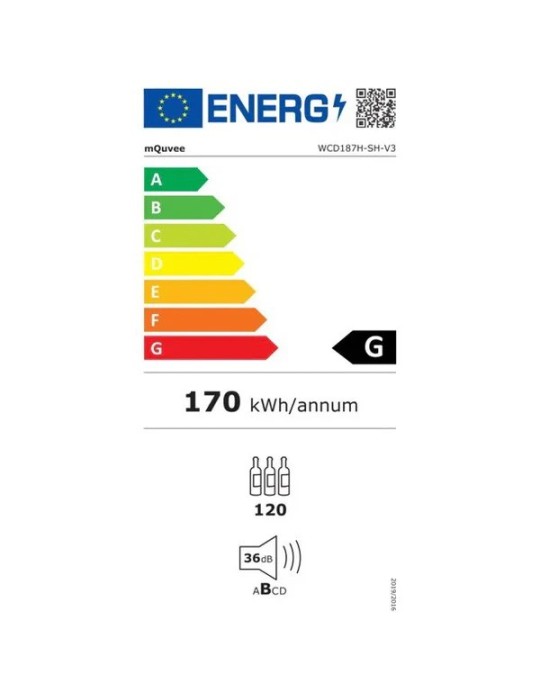 Vinoteca mQuvée WineCave 187 Label View – Encastrable Suelo, 117 Botellas, 2 Zonas