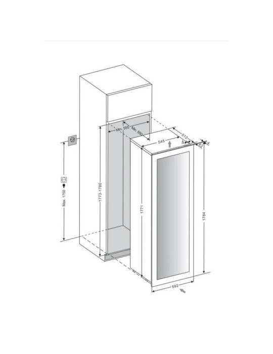 Vinoteca mQuvée WineKeeper 112D – Columna Doble Zona, 112 Botellas, Push/Pull