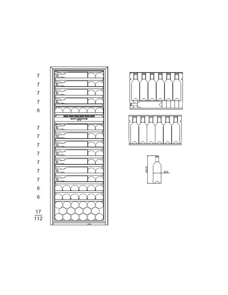 Vinoteca mQuvée WineKeeper 112D – Columna Doble Zona, 112 Botellas, Push/Pull