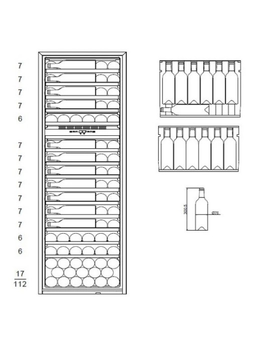 Vinoteca mQuvée WineKeeper 112D – Columna Doble Zona, 112 Botellas, Push/Pull