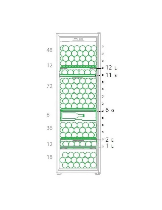 Vinoteca mQuvée WineStore 800 Glass – 210 Botellas, Humedad Regulable