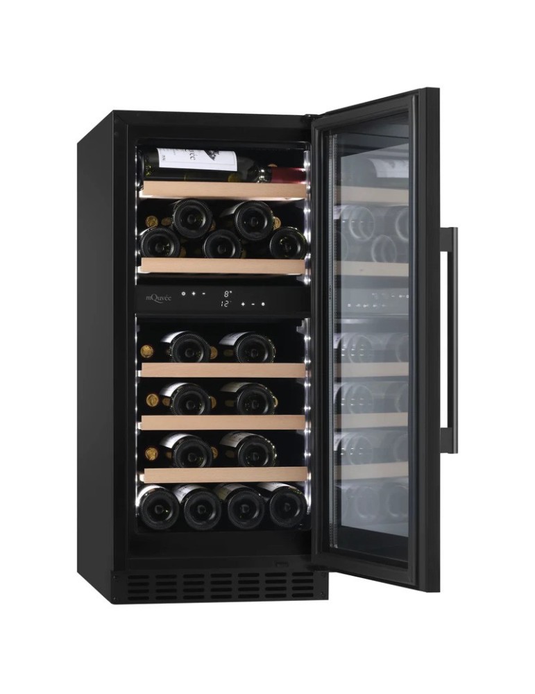 Vinoteca mQuvée WineCave 800 40D Fullglass – 34 Botellas, 2 Zonas de Temperatura