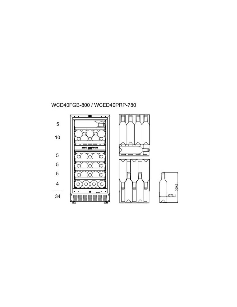 Vinoteca mQuvée WineCave 800 40D Stainless – 34 Botellas, 2 Zonas, Encastrable Bajo Encimera