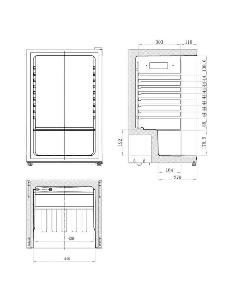 Refrigerador de bebidas Cavin Polar Collection 115 L White – Puerta de cristal LED, libre instalación