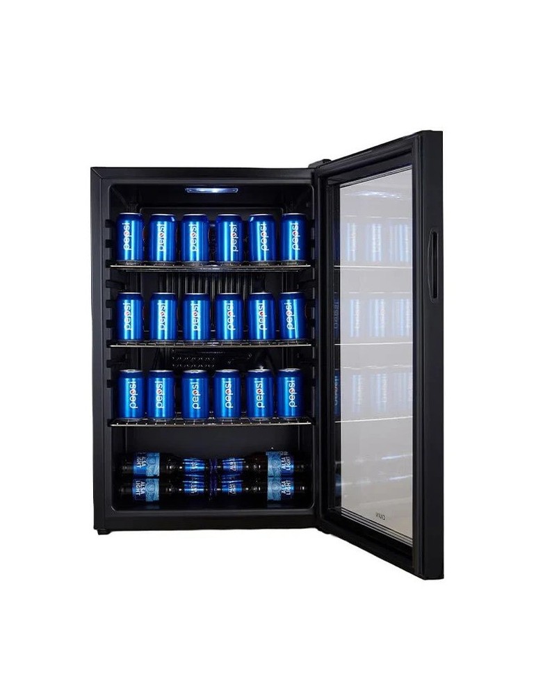 Refrigerador de bebidas Cavin Northern Collection 115 L Black – Puerta de cristal, LED, libre instalación