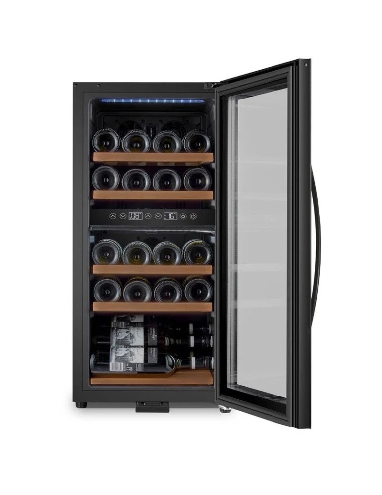 Vinoteca mQuvée WineExpert 38 Fullglass Black – 38 Botellas, Doble Zona
