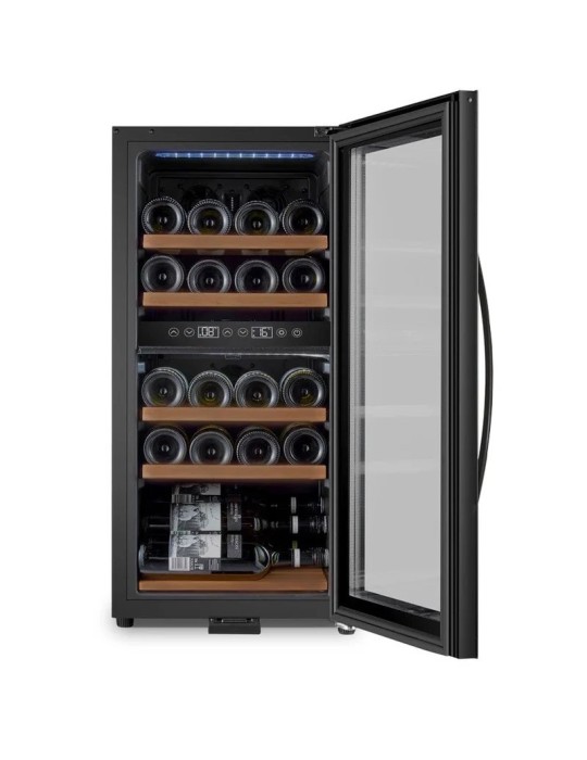 Vinoteca mQuvée WineExpert 38 Fullglass Black – 38 Botellas, Doble Zona