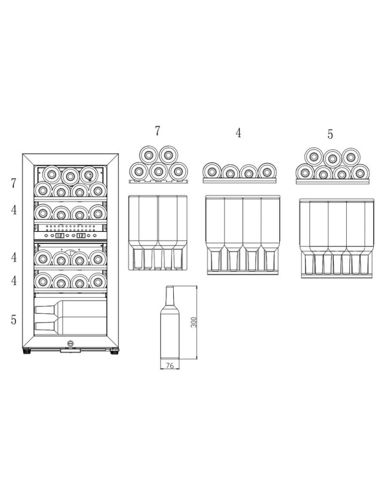 Vinoteca mQuvée WineExpert 38 Fullglass Black – 38 Botellas, Doble Zona