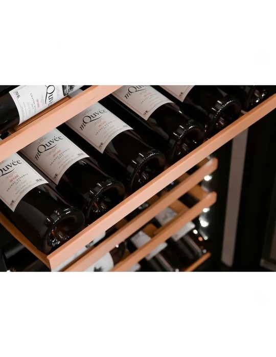 Vinoteca mQuvée WineKeeper 49D Fullglass Black – 49 Botellas, Doble Zona
