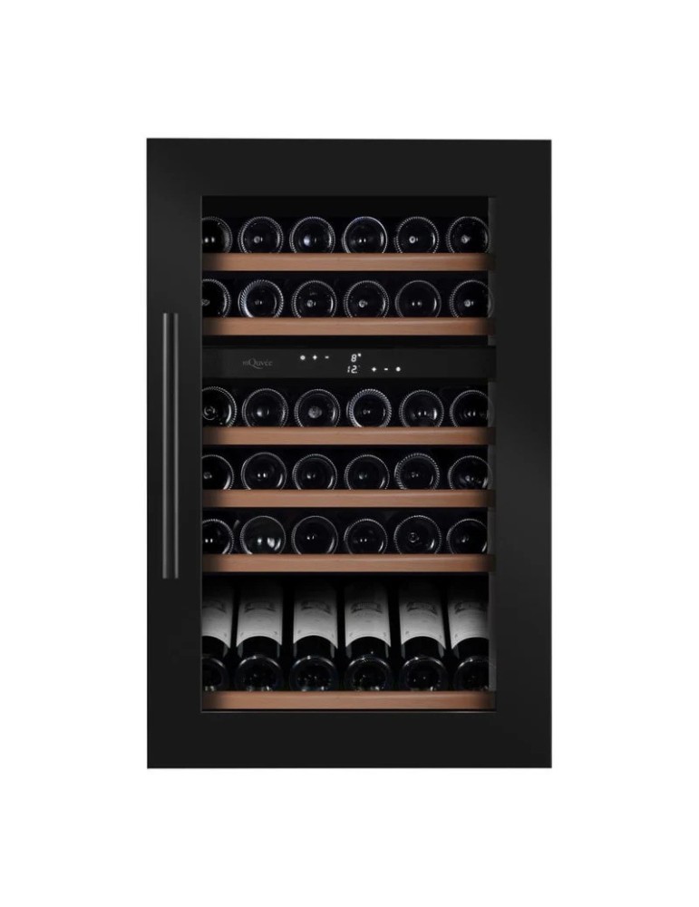 Vinoteca mQuvée WineKeeper 49D Fullglass Black – 49 Botellas, Doble Zona