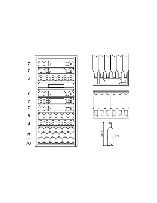 Vinoteca mQuvée WineKeeper 70D Stainless – 70 Botellas, Doble Zona